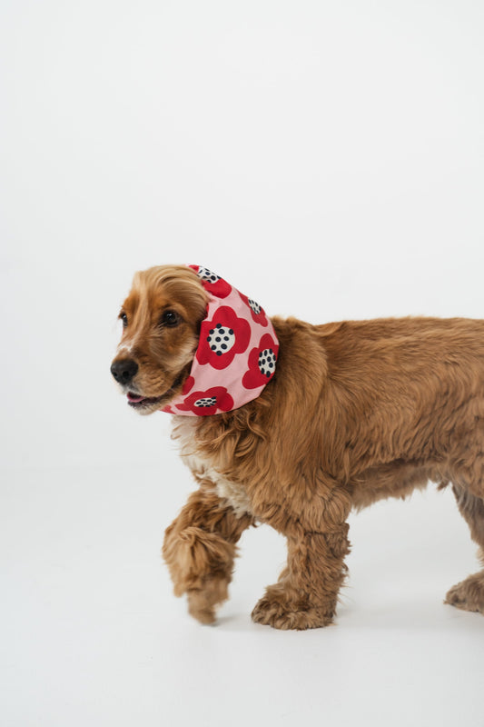 SNOOD EN COTON - Fleurs rouges