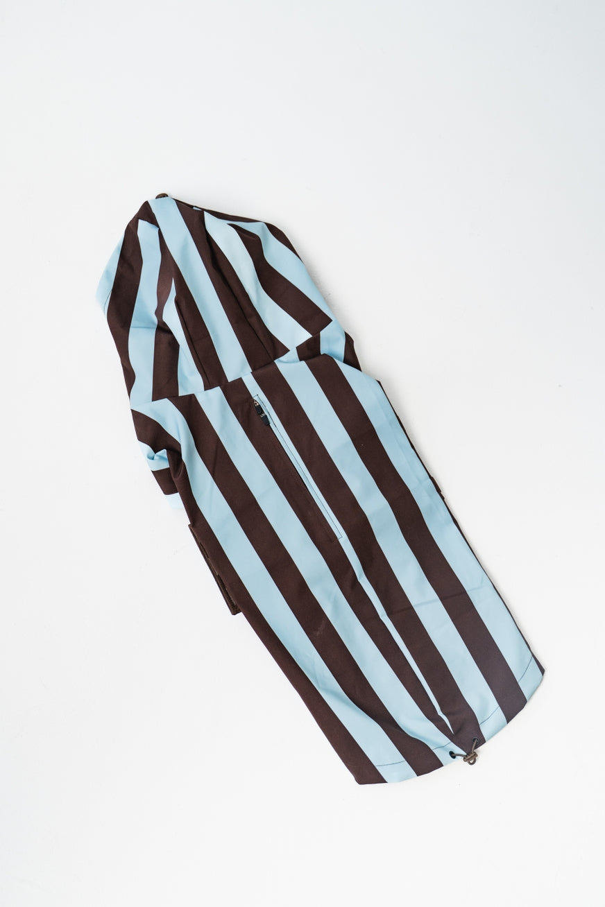 IMPERMÉABLE - Rayé marron et bleu