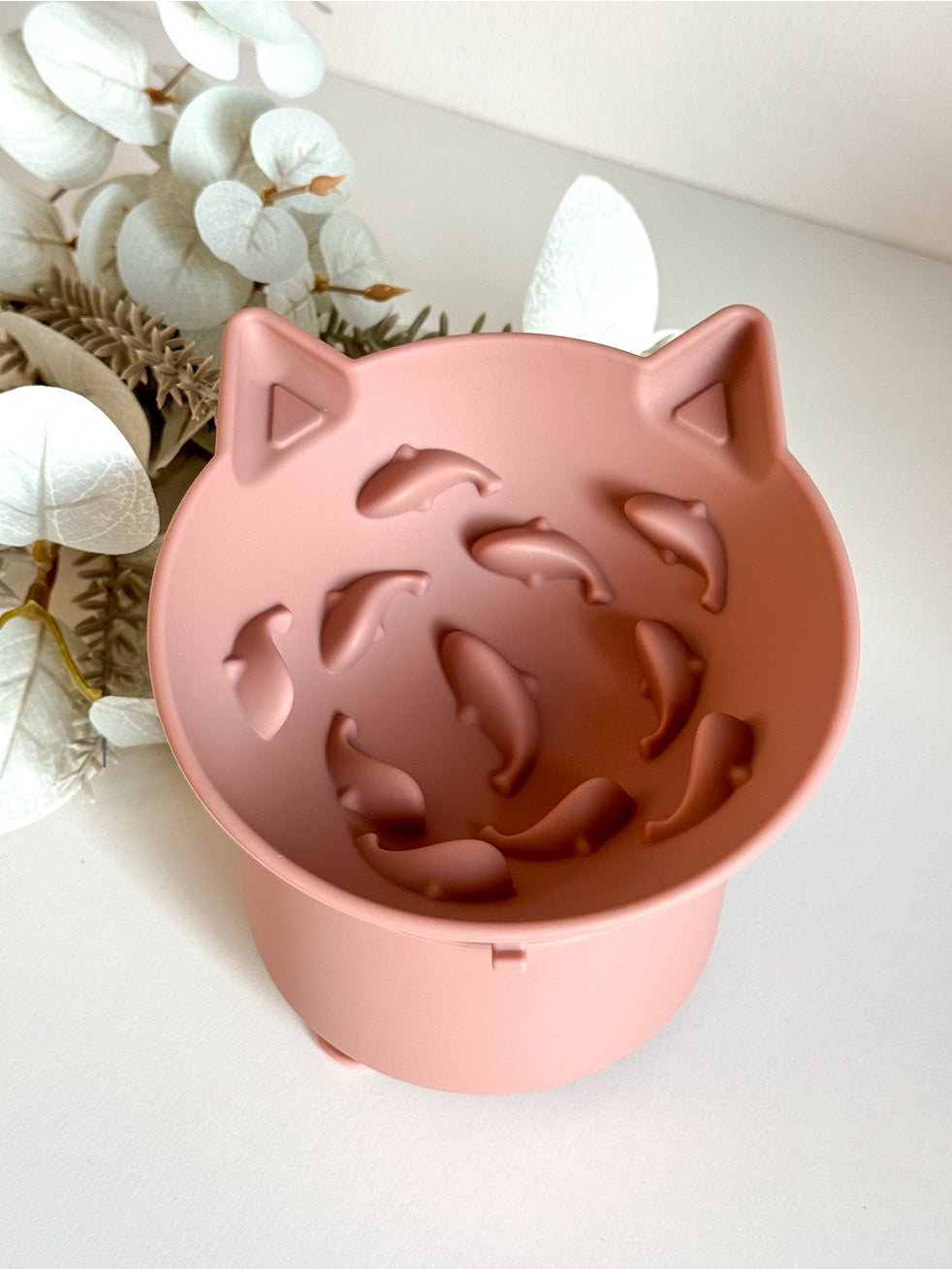 GAMELLE ANTI-GLOUTON POUR CHATS - Vieux rose