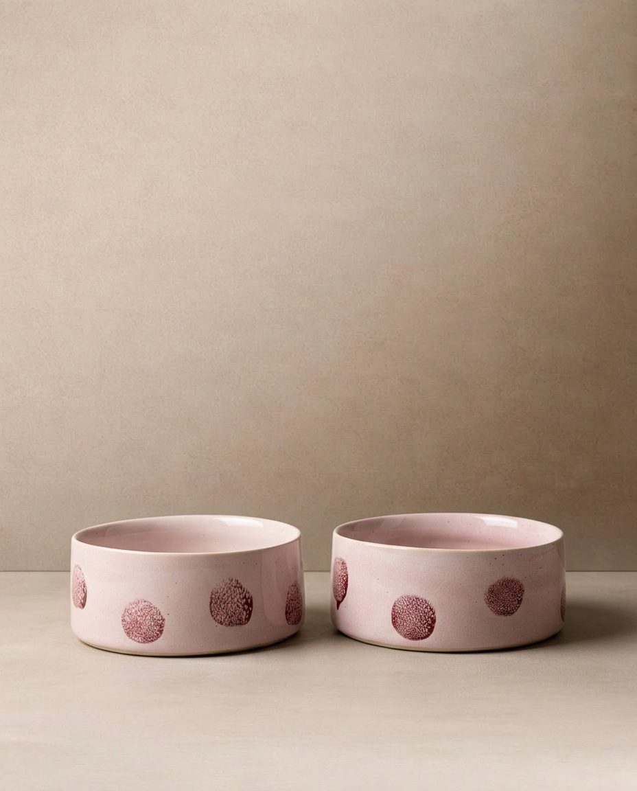 LOT DE 2 GAMELLES EN CÉRAMIQUE - Pops dot