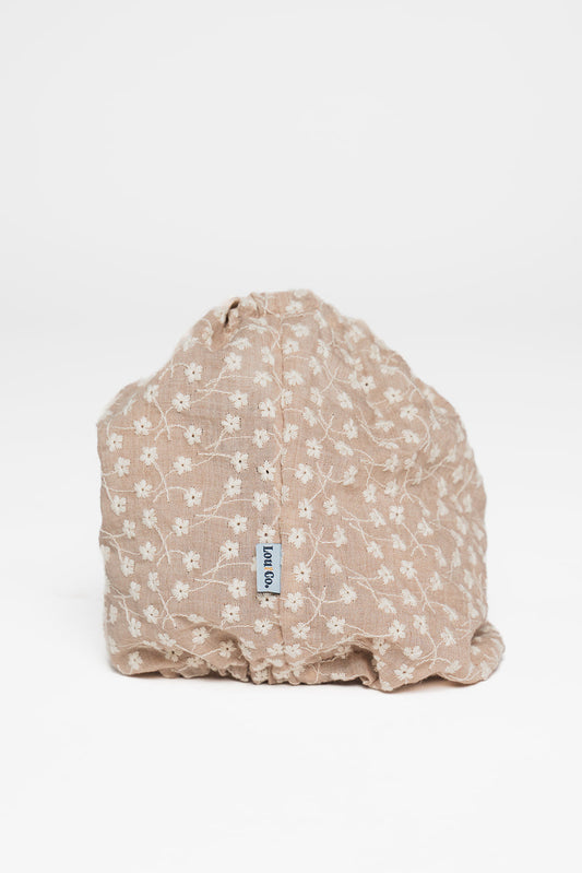 SNOOD EN COTON - fleur beige