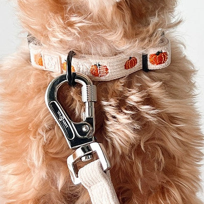 COLLIER EN VELOUR BEIGE - Citrouille