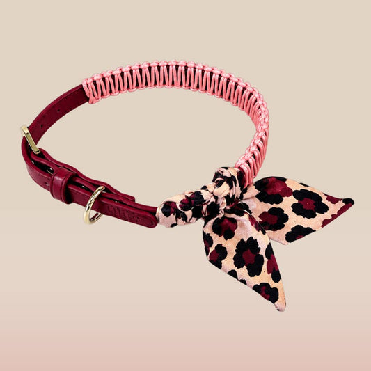 COLLIER BANDANA EN SIMILICUIR - Bordeaux