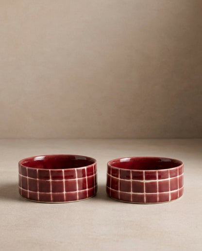 LOT DE 2 GAMELLES EN CÉRAMIQUE - Pool Bordeaux