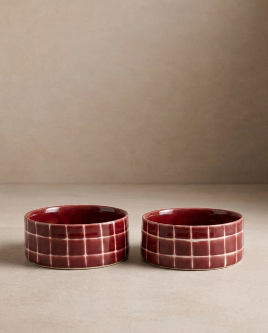 LOT DE 2 GAMELLES EN CÉRAMIQUE - Pool Bordeaux