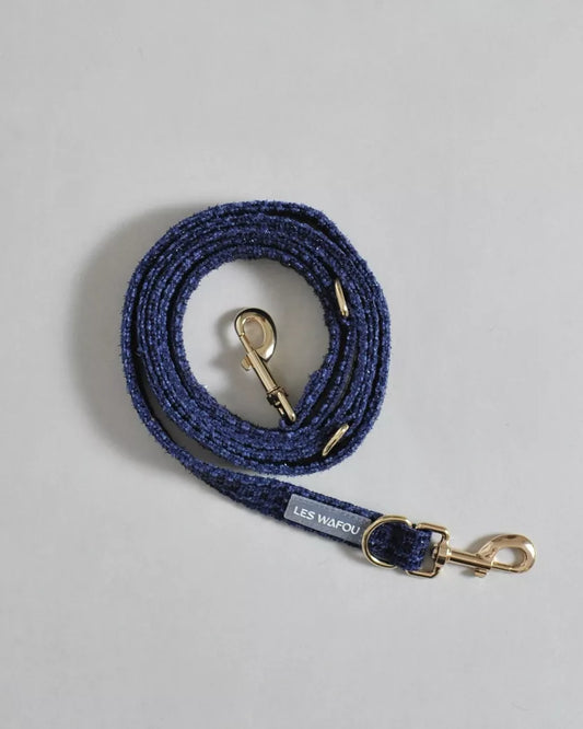 LAISSE MULTIPOSITION EN TWEED - Bleu nuit