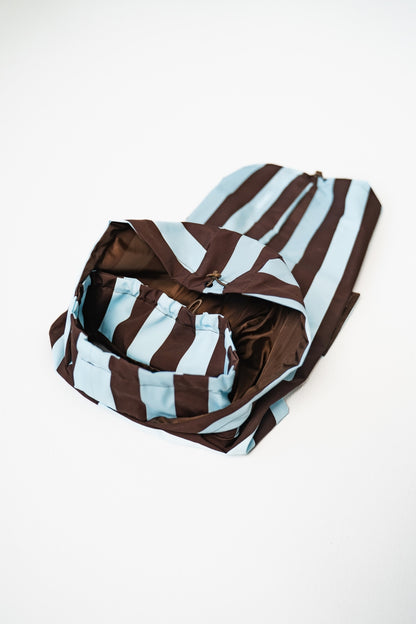 IMPERMÉABLE - Rayé marron et bleu