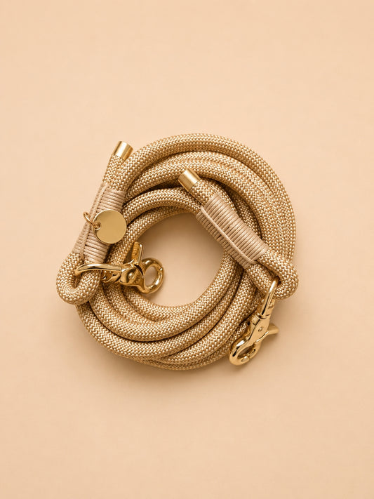 LAISSE MULTIPOSITION CORDE - Beige doré