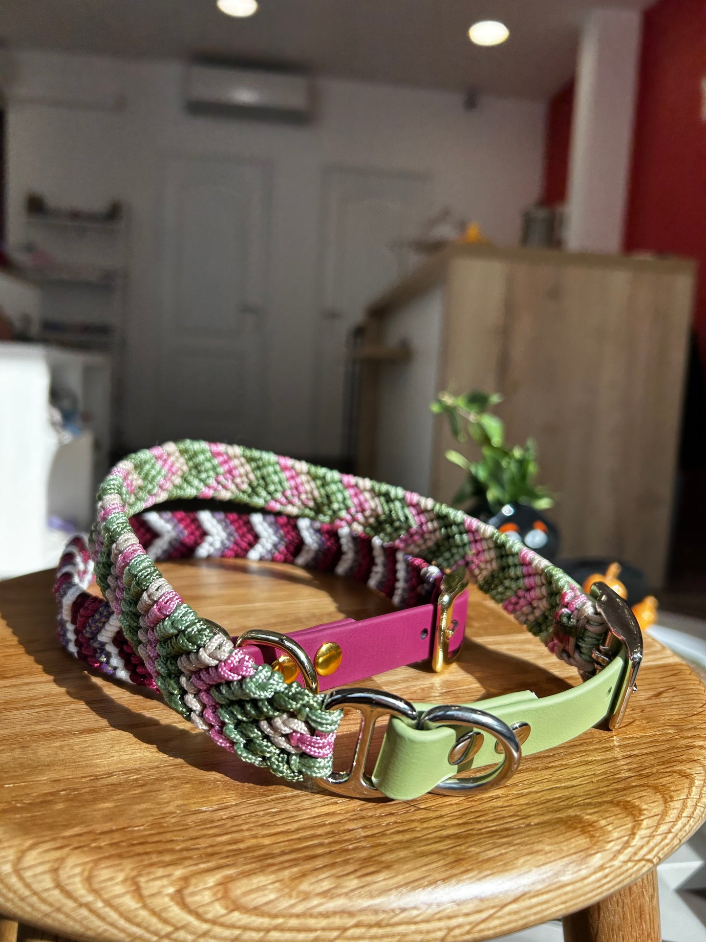 COLLIER POUR CHIEN - Opale bordeaux