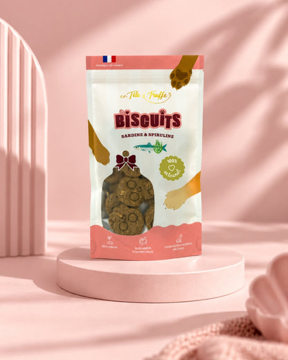 BISCUITS POUR CHIENS TÊTE DE MORT - Sardine et Spiruline