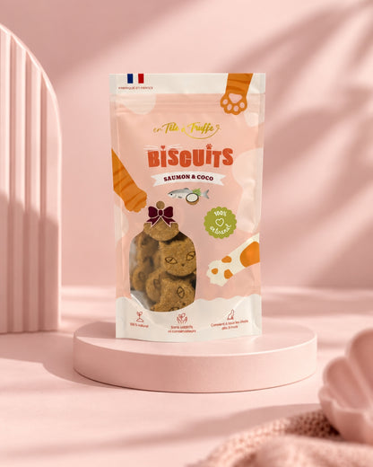 BISCUITS POUR CHATS - Saumon et Coco