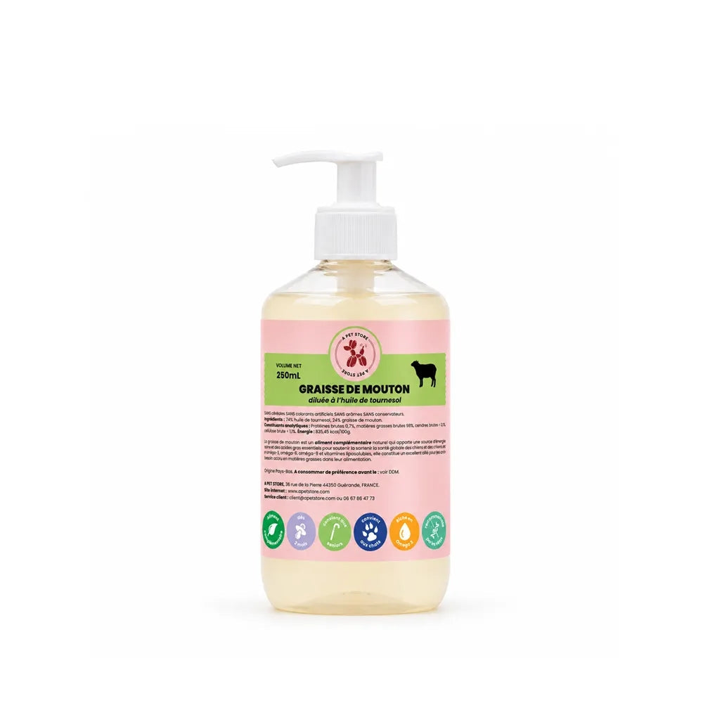 COMPLÉMENT ALIMENTAIRE - Graisse de mouton pour chien et chat