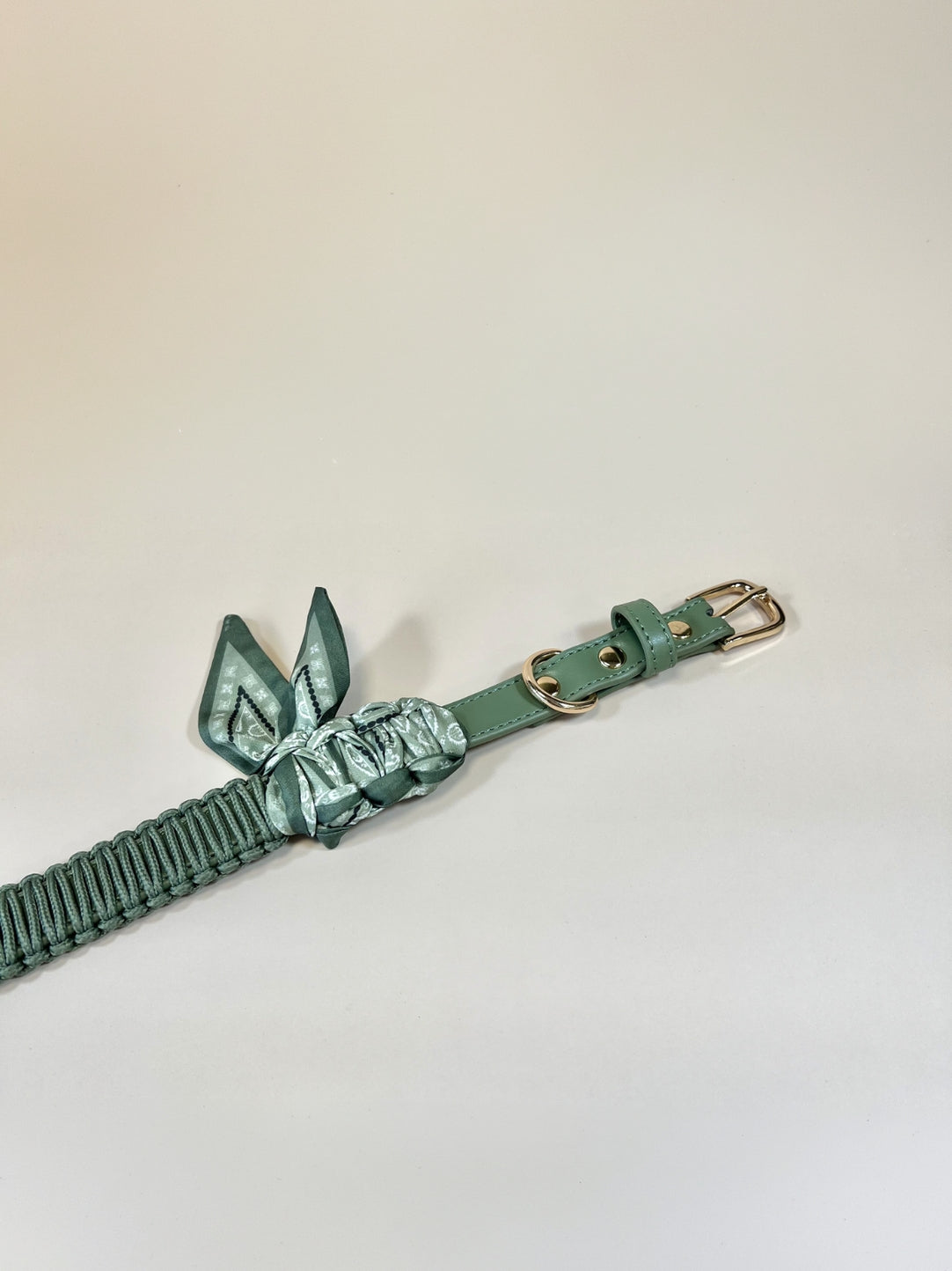 COLLIER BANDANA EN SIMILICUIR - Kaki