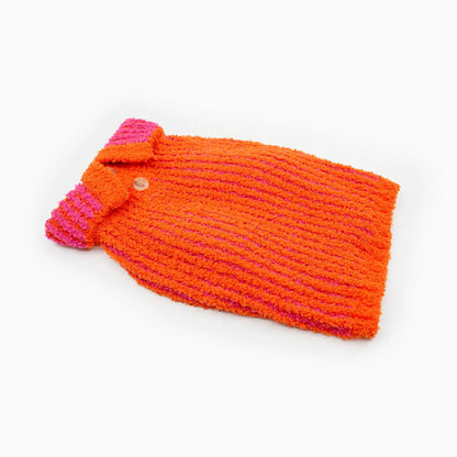 PULL - Côtelé orange/rose