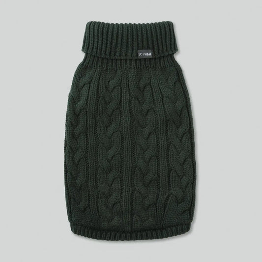 Pull en maille torsadée - Vert