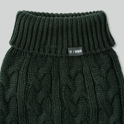 Pull en maille torsadée - Vert